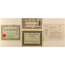 Four Montana Mining Stock Certificates