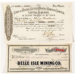 Two Mining Stock Certificates