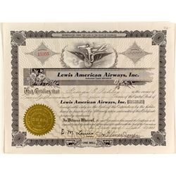 Lewis American Airways Stock Certificate
