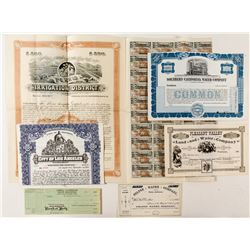 Southern California Water Company Stock Certificate & Bonds