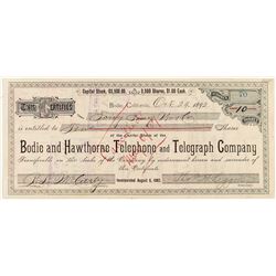 Bodie & Hawthorne Telegraph Stock issued to Chinese Merchant