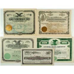 Telephone Construction Stock Certificates Group