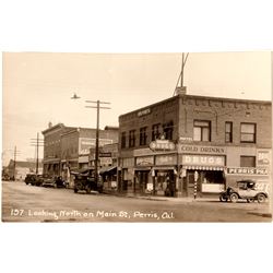 Main Street Perris Photo Postcard