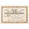 Image 1 : Sutter Creek State Bank Stock Certificate