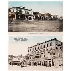 Two Early Hand Colored Truckee Postcards