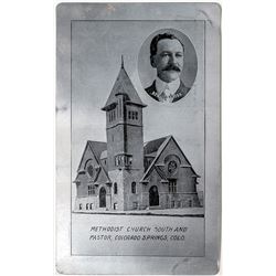 Early Metal Postcard from Colorado Springs