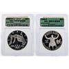 Image 1 : Lot of (2) 1996-P $1 Commemorative Silver Coins ICG PR70DCAM