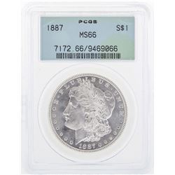 1887 $1 Morgan Silver Dollar Coin PCGS MS66