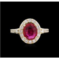 14KT Yellow Gold 2.02ct Ruby and Diamond Ring