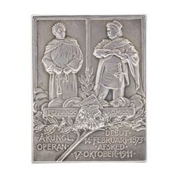 1914 Sweden Silver Royal Opera Death Tenor Arvid Odmann Medal