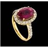 Image 4 : 14KT Yellow Gold 4.19ct Ruby and Diamond Ring