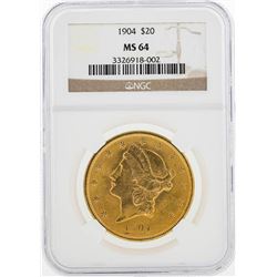 1904 $20 Liberty Head Double Eagle Gold Coin NGC MS64
