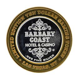 .999 Silver Barbary Coast Las Vegas, Nevada $10 Casino Limted Edition Gaming Tok