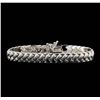 Image 1 : 14KT White Gold High Polish and Satin Finish Woven Bracelet