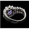Image 4 : 14KT White Gold 1.55ct Tanzanite and Diamond Ring