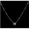 Image 2 : 14KT White Gold 1.26ctw Fancy Blue Diamond Necklace
