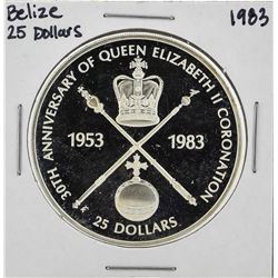 1983 $25 Belize 30th Anniversary Silver Coin