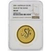 Image 1 : 2001 Australia $100 Year of the Snake Gold Coin NGC MS69