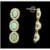 Image 2 : 14KT Yellow Gold 4.72ctw Opal and Diamond Earrings