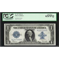 1923 $1 Silver Certificate Note PCGS Gem New 65PPQ