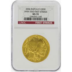 2006 $50 American Gold Buffalo Coin NGC MS70 First Strikes
