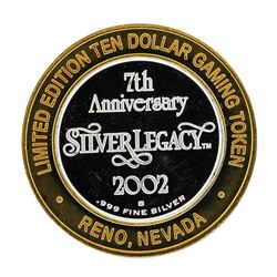 .999 Silver 7th Anniversary Silver Legacy $10 Casino Limited Edition Gaming Toke