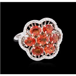 14KT Two-Tone Gold 3.10ctw Sapphire and Diamond Ring