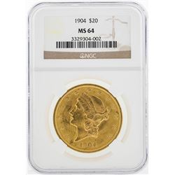 1904 $20 Liberty Head Double Eagle Gold Coin NGC MS64