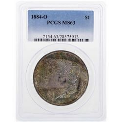 1884-O $1 Morgan Silver Dollar Coin PCGS MS63 Great Toning