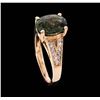 Image 4 : 14KT Rose Gold 2.97ct Green Tourmaline and Diamond Ring