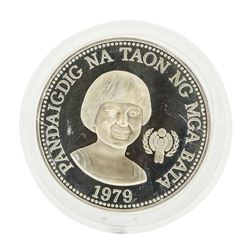 1979 Philippines 50 Piso Year of the Child Silver Proof Coin