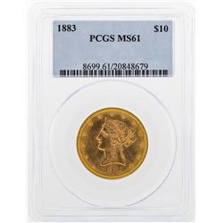 1883 $10 Liberty Head Eagle Gold Coin PCGS MS61