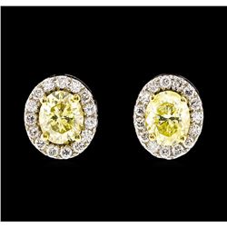 14KT Two Tone Gold 1.44ctw Diamond Earrings