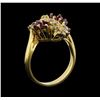 Image 4 : 14KT Yellow Gold 1.00ctw Ruby and Diamond Ring