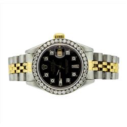 Rolex Ladies Two Tone 14KT Gold 1.00ctw Diamond Datejust Wristwatch