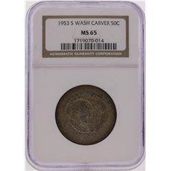 1953-S Half Dollar Washington-Carver Commemorative Coin NGC Graded MS65