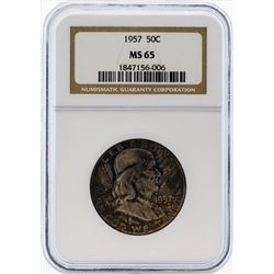 1957 Franklin Silver Half Dollar Coin NGC MS65