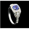 Image 4 : 14KT White Gold 1.19ct Tanzanite and Diamond Ring