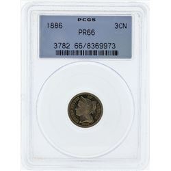 1886 Three Cent Proof Nickel PCGS PR66