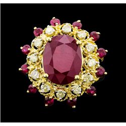 14KT Yellow Gold 8.45ctw Ruby and Diamond Ring