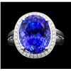 Image 1 : Platinum 9.99ct Tanzanite and Diamond Ring