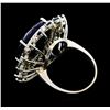 Image 3 : 14KT White Gold 20.84ctw Sapphire and Diamond Ring