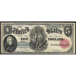 1880 $5 Legal Tender Woodchopper Note