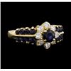 Image 1 : 14KT Yellow Gold 1.10ctw Sapphire and Diamond Ring