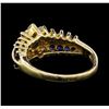 Image 3 : 14KT Yellow Gold 1.10ctw Sapphire and Diamond Ring