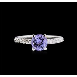 14KT White Gold 1.30ct Tanzanite and Diamond Ring