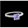 Image 2 : 14KT White Gold 1.30ct Tanzanite and Diamond Ring