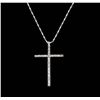 Image 1 : 14-18KT White Gold 0.25ctw Diamond Cross Pendant with Chain