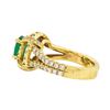 Image 3 : 14KT Yellow Gold 1.32ct Emerald and Diamond Ring