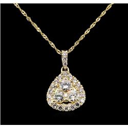14KT Yellow Gold 0.87ctw Diamond Pendant with Chain